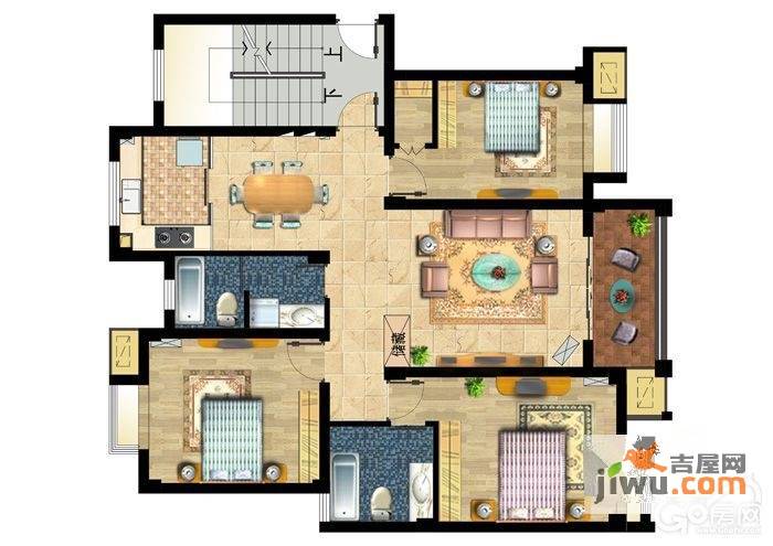 海韵林湾花园3室2厅1卫110㎡户型图