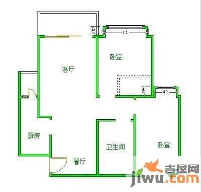 九苑小区2室2厅1卫户型图