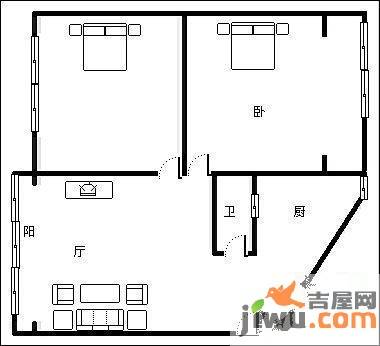 益嘉广场2室1厅1卫户型图