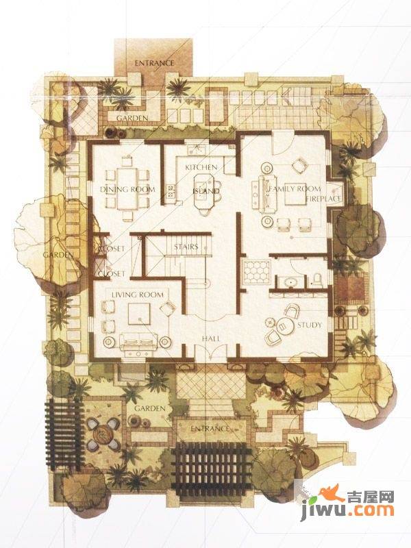 南山19105室4厅3卫640㎡户型图