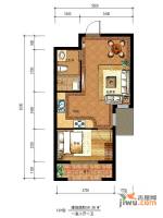 雯君庭1室2厅1卫50.4㎡户型图