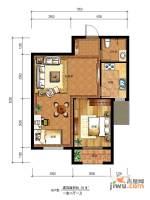 雯君庭1室2厅1卫68.2㎡户型图