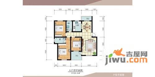 华都世纪城3室2厅2卫121.4㎡户型图