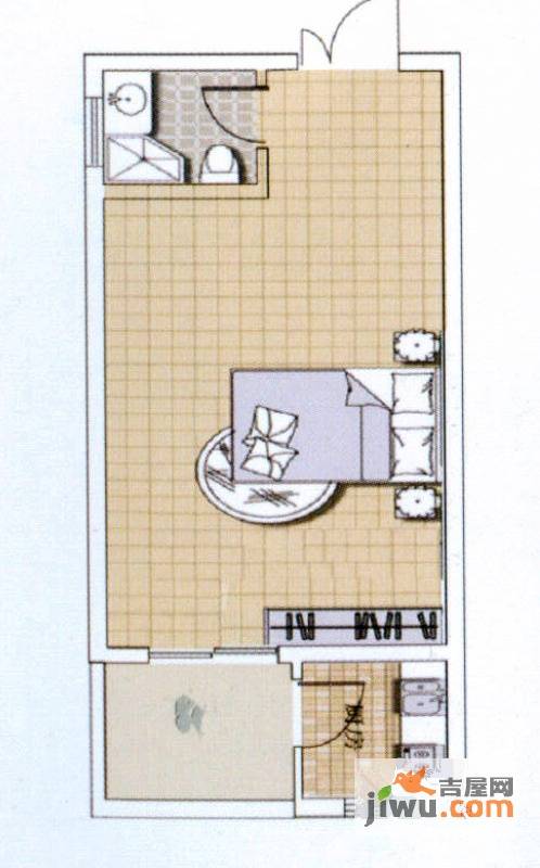 中宜大厦1室1厅1卫43.3㎡户型图