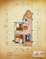 东方碧海云天2室2厅1卫76.8㎡户型图