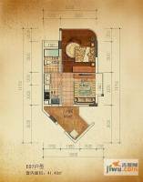 东方碧海云天1室1厅1卫41.5㎡户型图