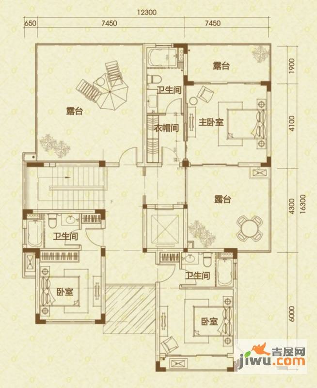 氧立方森林公馆1室2厅1卫450㎡户型图