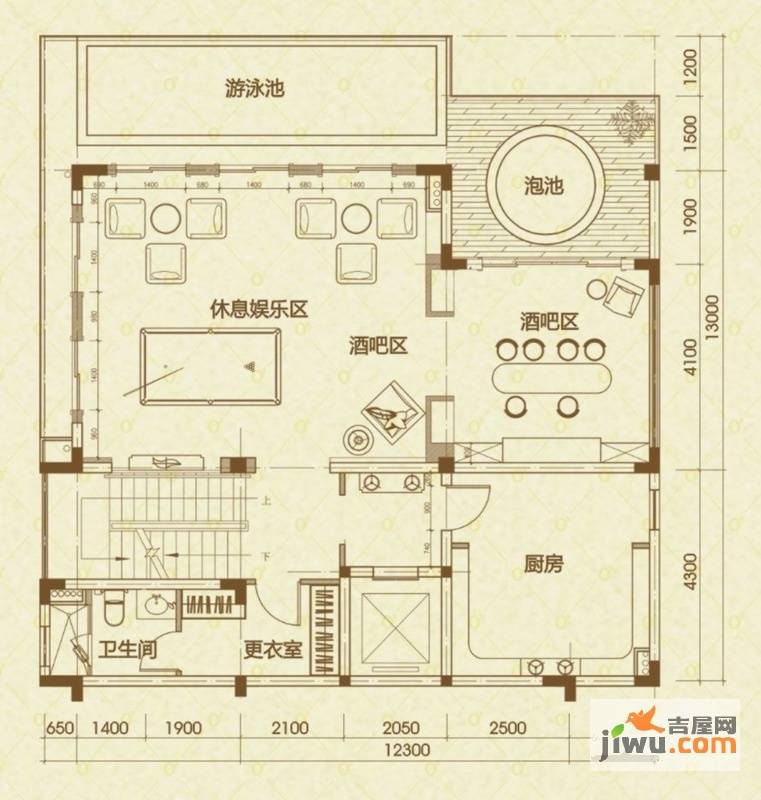 氧立方森林公馆1室2厅1卫450㎡户型图