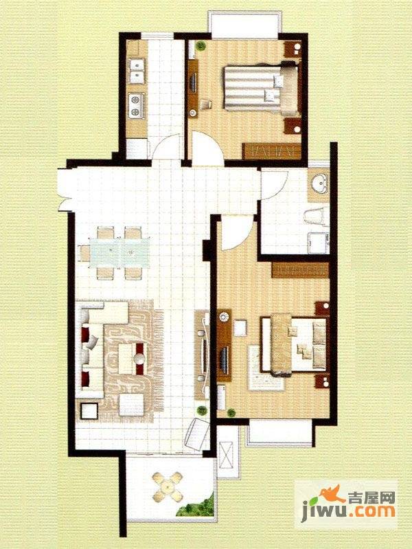 振兴时代广场2室2厅1卫户型图