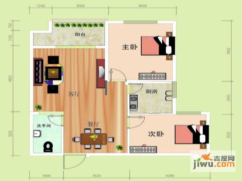 雅和新苑1室1厅1卫84.2㎡户型图