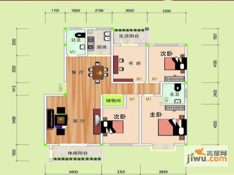 雅和新苑4室2厅2卫150.2㎡户型图