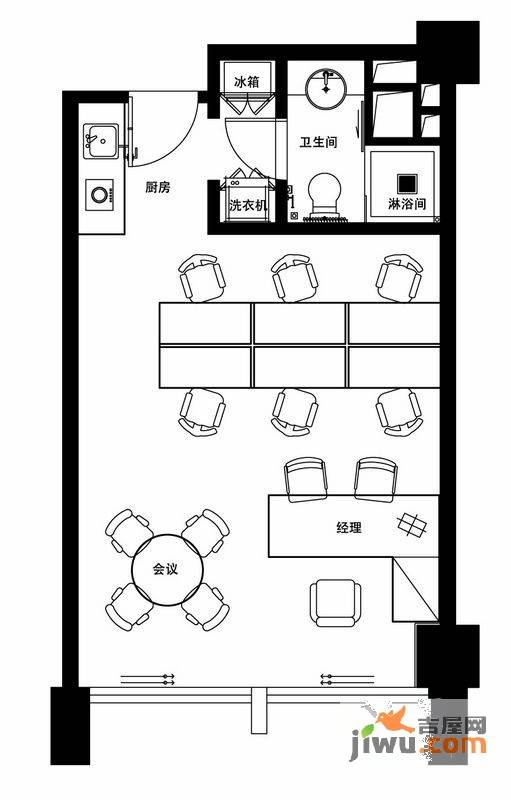 嘉凯城财富中心1室1厅1卫户型图