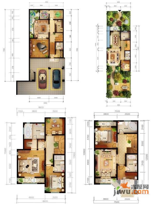 嘉凯城时代城翡翠赏6室3厅5卫266㎡户型图