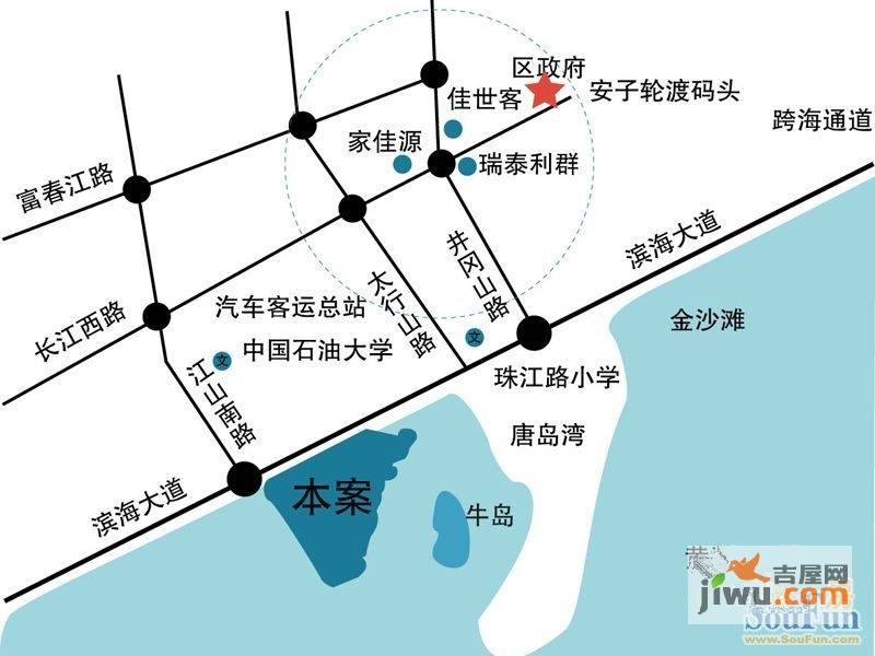 青岛海上嘉年华商铺位置交通图图片