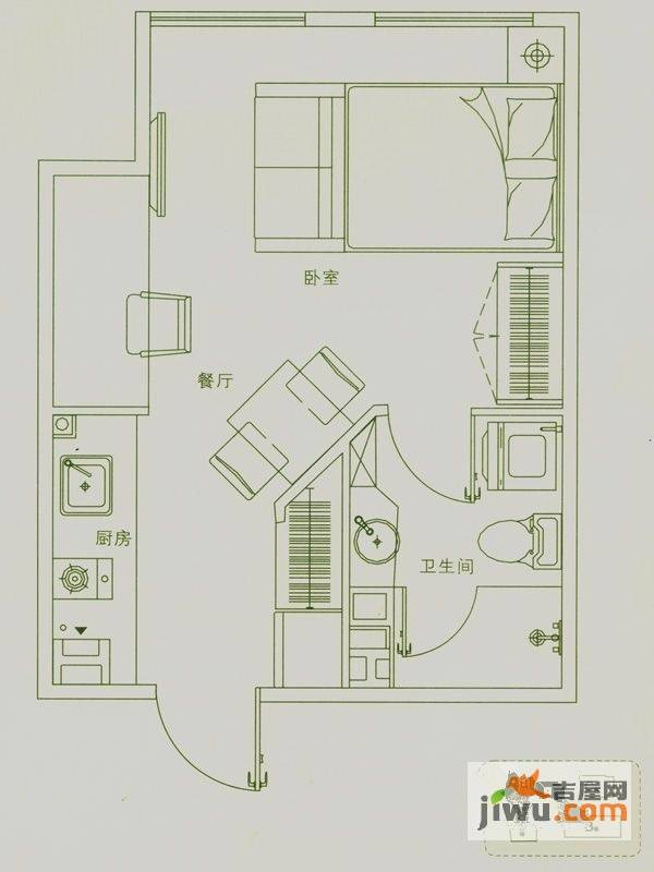 燕归堂1室1厅1卫户型图