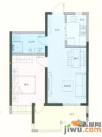 山河城1室2厅1卫63㎡户型图