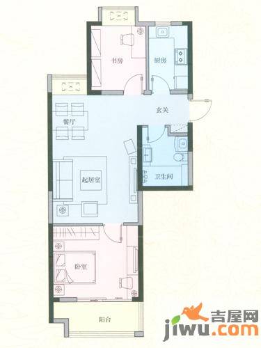 山河城2室2厅1卫78.2㎡户型图