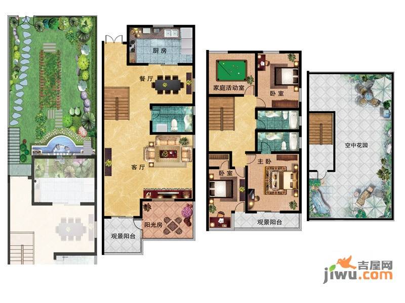 润发樱园5室2厅3卫225㎡户型图