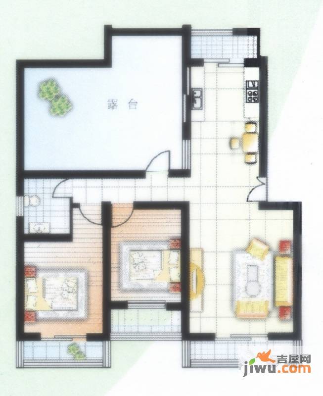 阳光城2室2厅1卫78㎡户型图