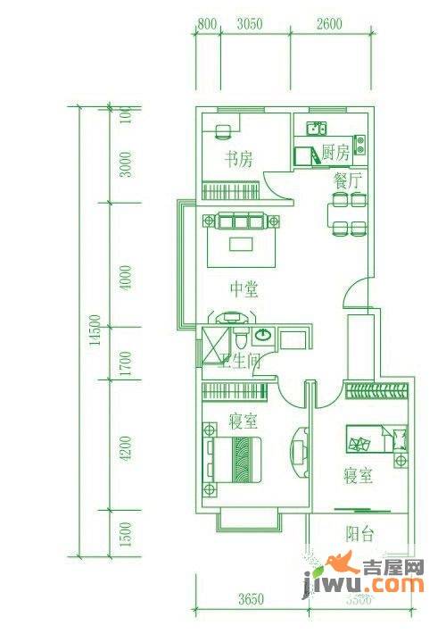 富甲逸品3室2厅1卫户型图