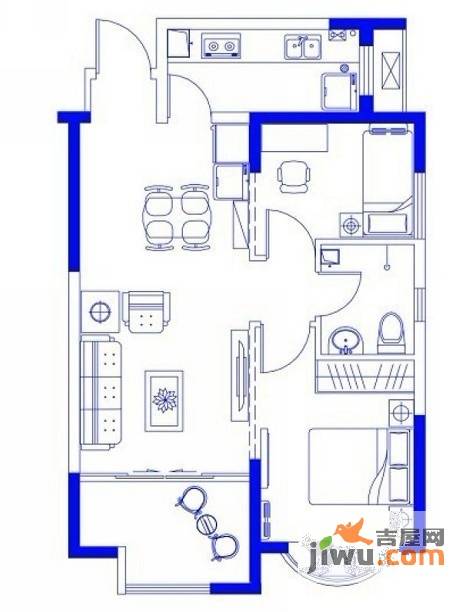 黄金家园2室2厅1卫76.9㎡户型图