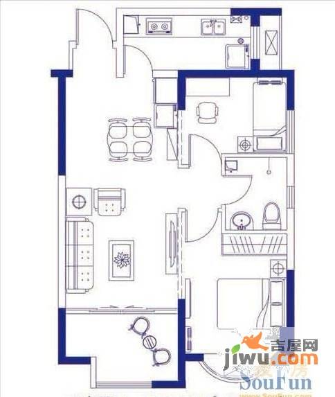 黄金家园3室2厅2卫97.2㎡户型图