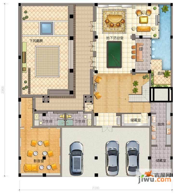 万科海云台家族别墅2室0厅2卫户型图