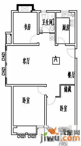 碧桂园凤凰山庄3室2厅1卫113.2㎡户型图