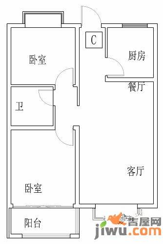 碧桂园凤凰山庄2室2厅1卫88.4㎡户型图