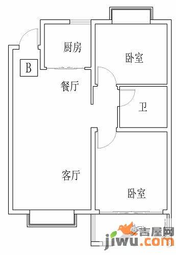 碧桂园凤凰山庄2室2厅1卫88.7㎡户型图