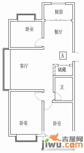 碧桂园凤凰山庄3室2厅1卫119.9㎡户型图