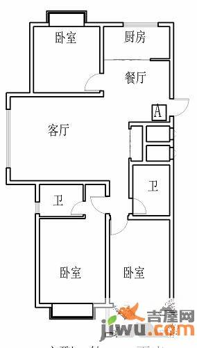 碧桂园凤凰山庄3室2厅1卫134.1㎡户型图