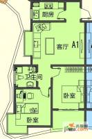 领海世界岛一期2室1厅1卫76.2㎡户型图