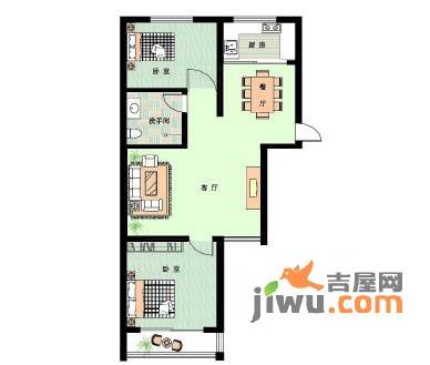 香格里拉花园2室2厅1卫90㎡户型图