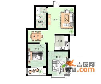 香格里拉花园2室2厅1卫80.3㎡户型图