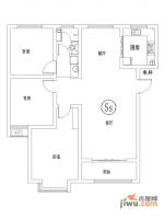 齐鲁涧桥3室2厅1卫110㎡户型图