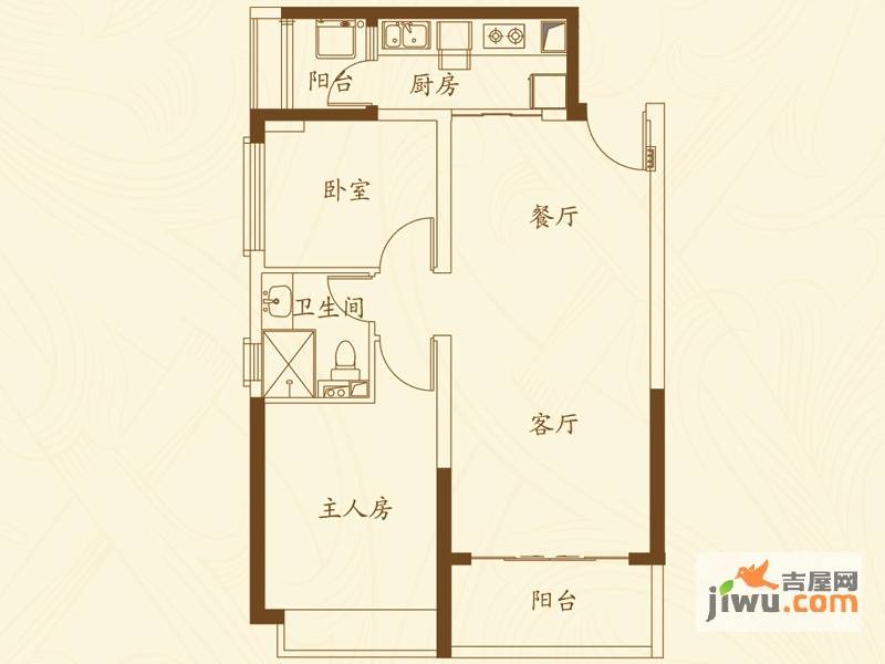 济南恒大名都2室2厅1卫93㎡户型图