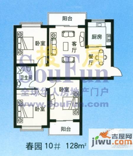 天建天和园普通住宅101㎡户型图