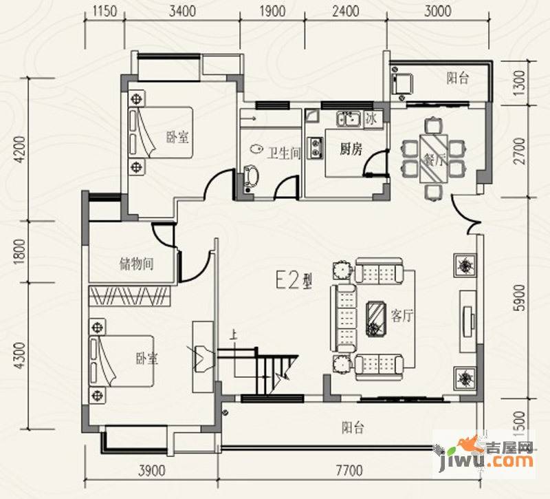 远大生态风景二期栖景湾5室2厅3卫179㎡户型图