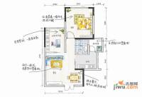 利尔月半湾1室1厅1卫51㎡户型图