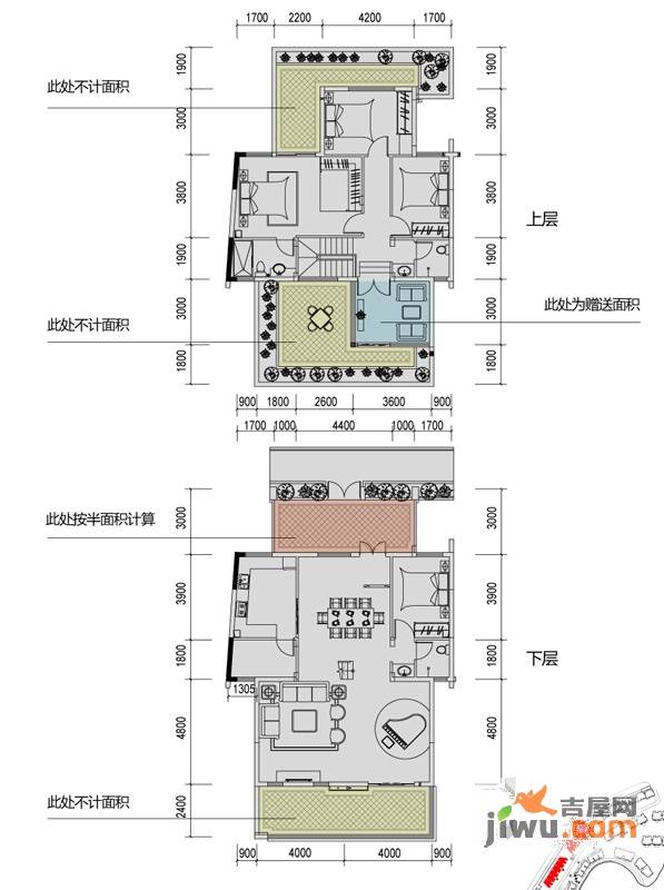 溪山御景4室3厅3卫214.1㎡户型图