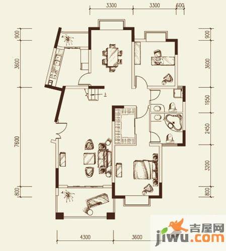 银地班芙小镇5室2厅4卫220.7㎡户型图