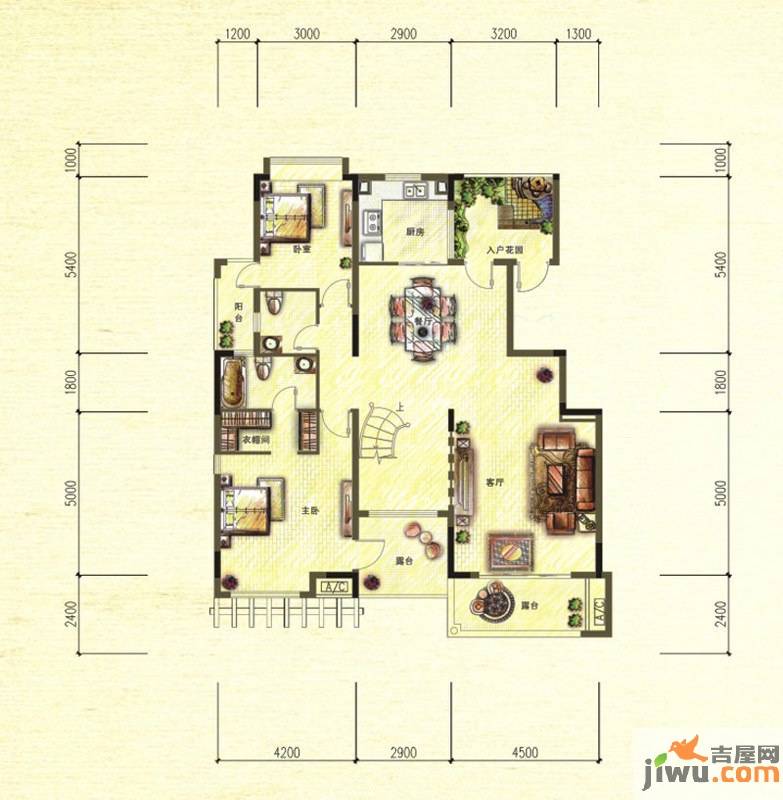 保利温泉新城4室3厅4卫236㎡户型图