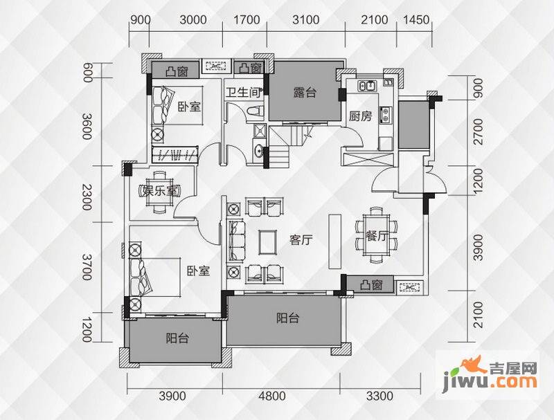 优品城邦6室2厅3卫198.2㎡户型图