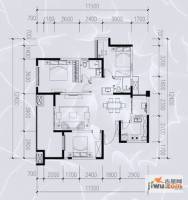 万科大都会3室2厅2卫110㎡户型图