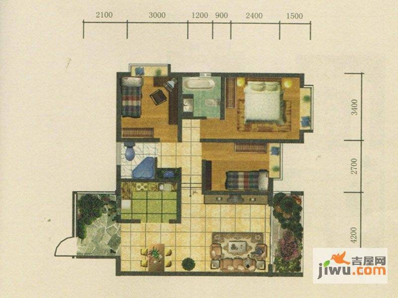 春城慧谷3室2厅2卫107.6㎡户型图