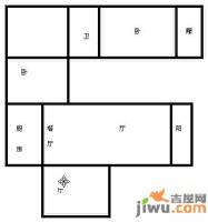 启鸿假日城市3室2厅1卫106㎡户型图