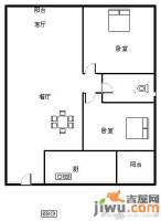 启鸿假日城市2室2厅1卫87㎡户型图