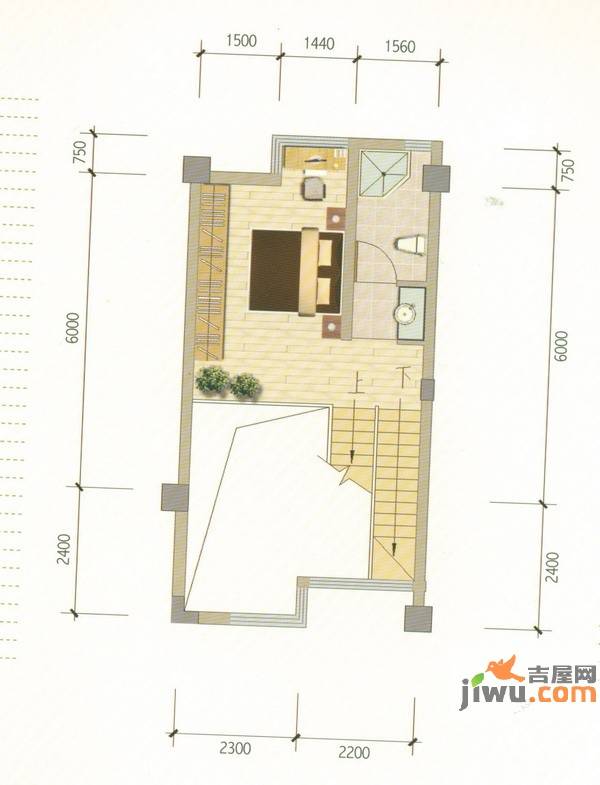 野鸭湖酩悦台普通住宅75.6㎡户型图