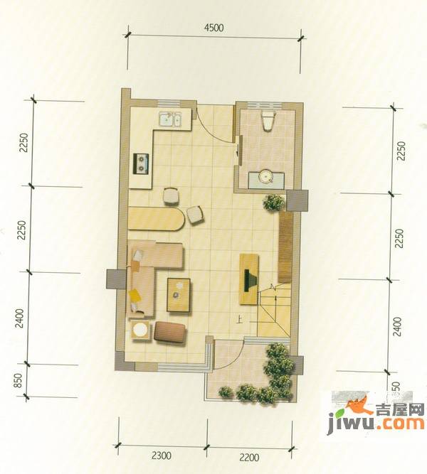 野鸭湖酩悦台普通住宅75.6㎡户型图